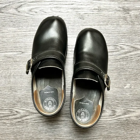 Uggelbo Toffeln Black Leather Clogs | 40 - Picture 8 of 11